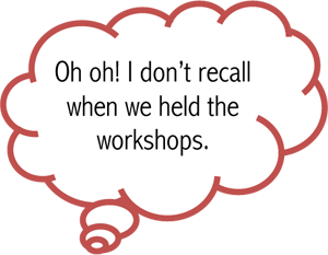 Cloud Callout: Oh oh! I don't recall when we held the workshops.