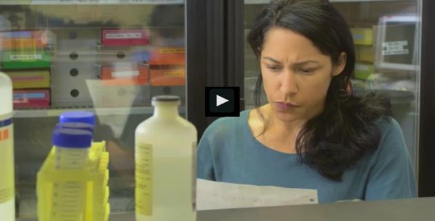 Photo of graduate student in laboratory