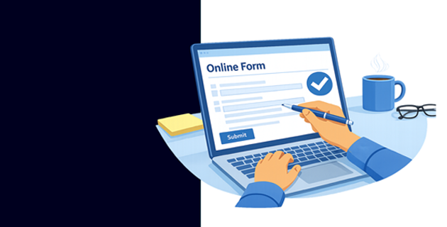 banner showing online form