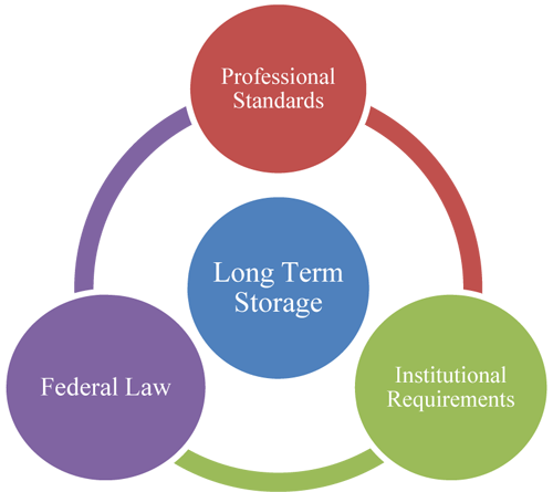 Almacenamiento a largo plazo: Estándares profesionales - Requisitos institucionales - Ley Federal